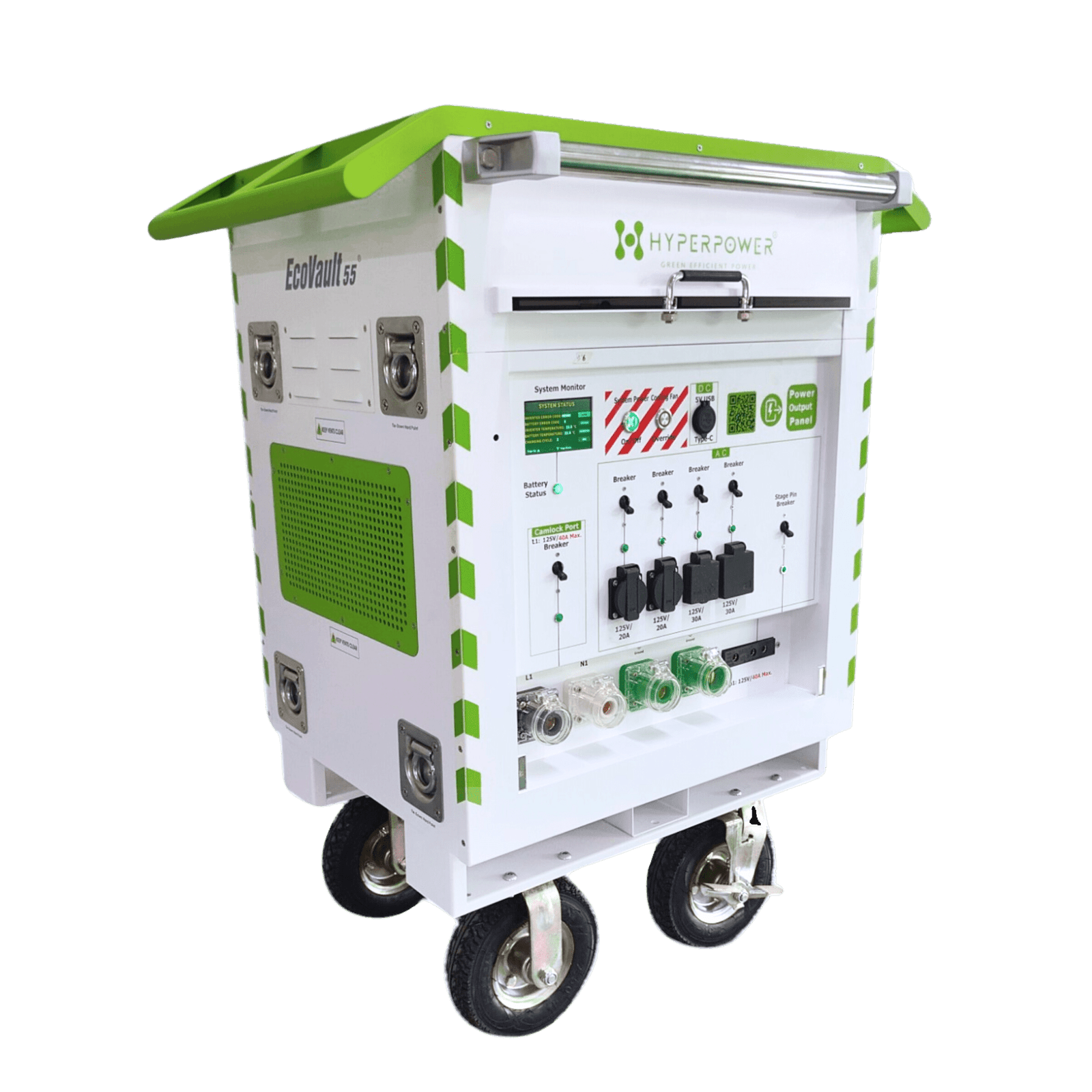EcoVault 55 Portable Power Solution for Remote Locations with Camlock and StagePin