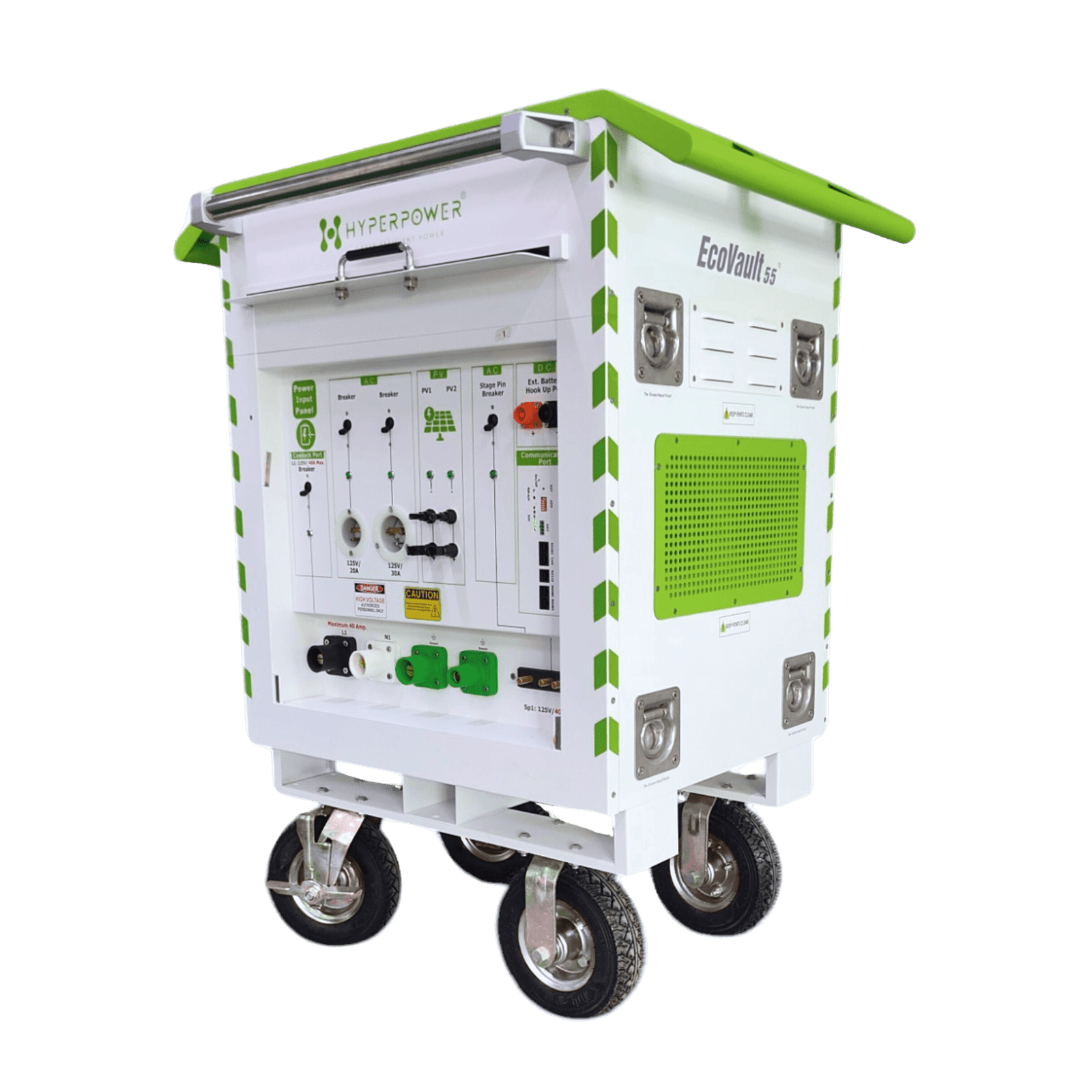 Compact and reliable EcoVault 55 with Camlock and StagePin connectors, providing 10kW of power.