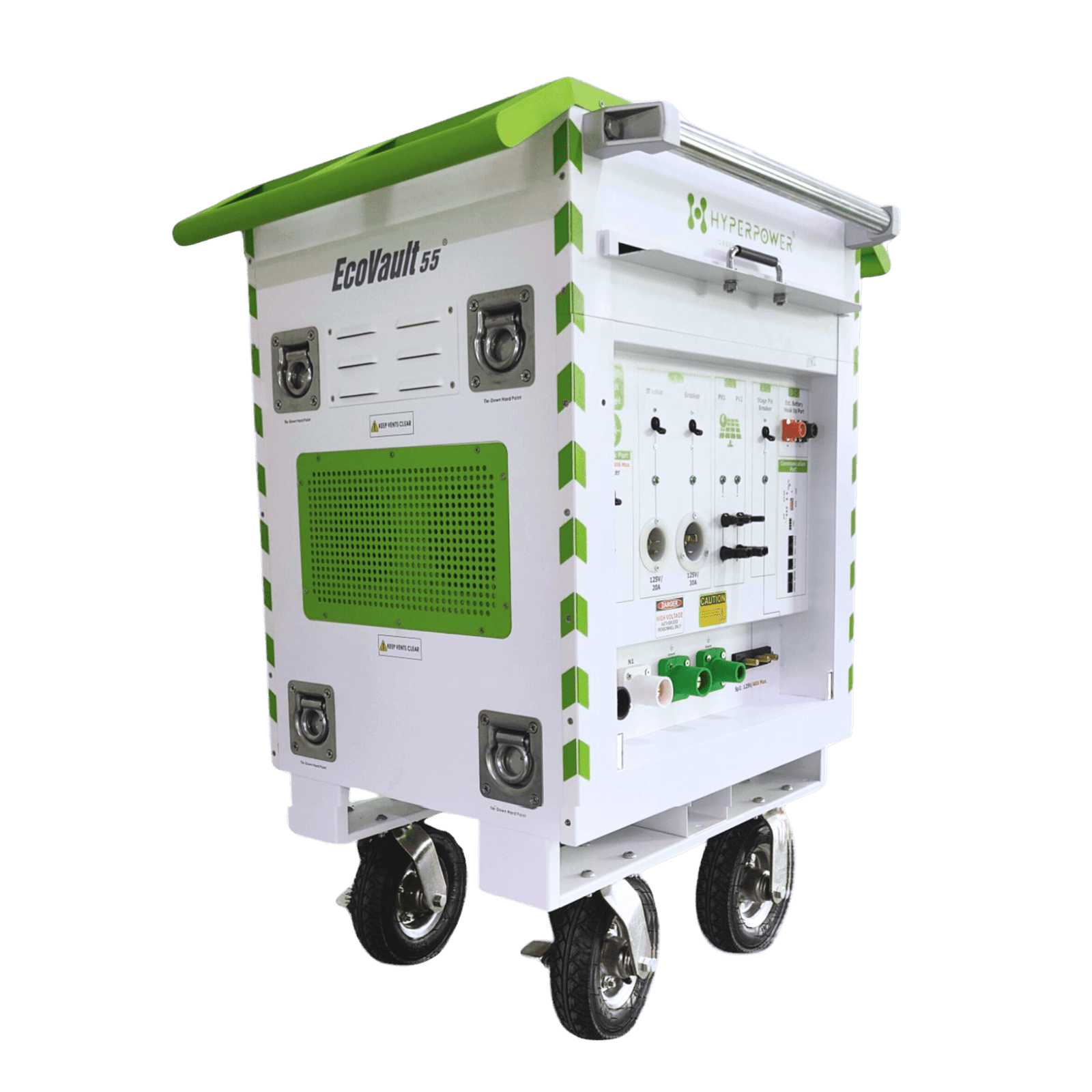 EcoVault 55 Sustainable Power Station with Camlock and StagePin connectors for off-grid solutions.