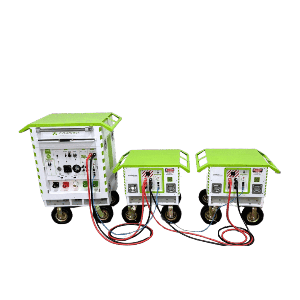 HyperPower lithium battery packs for mobile energy and remote field setups.
