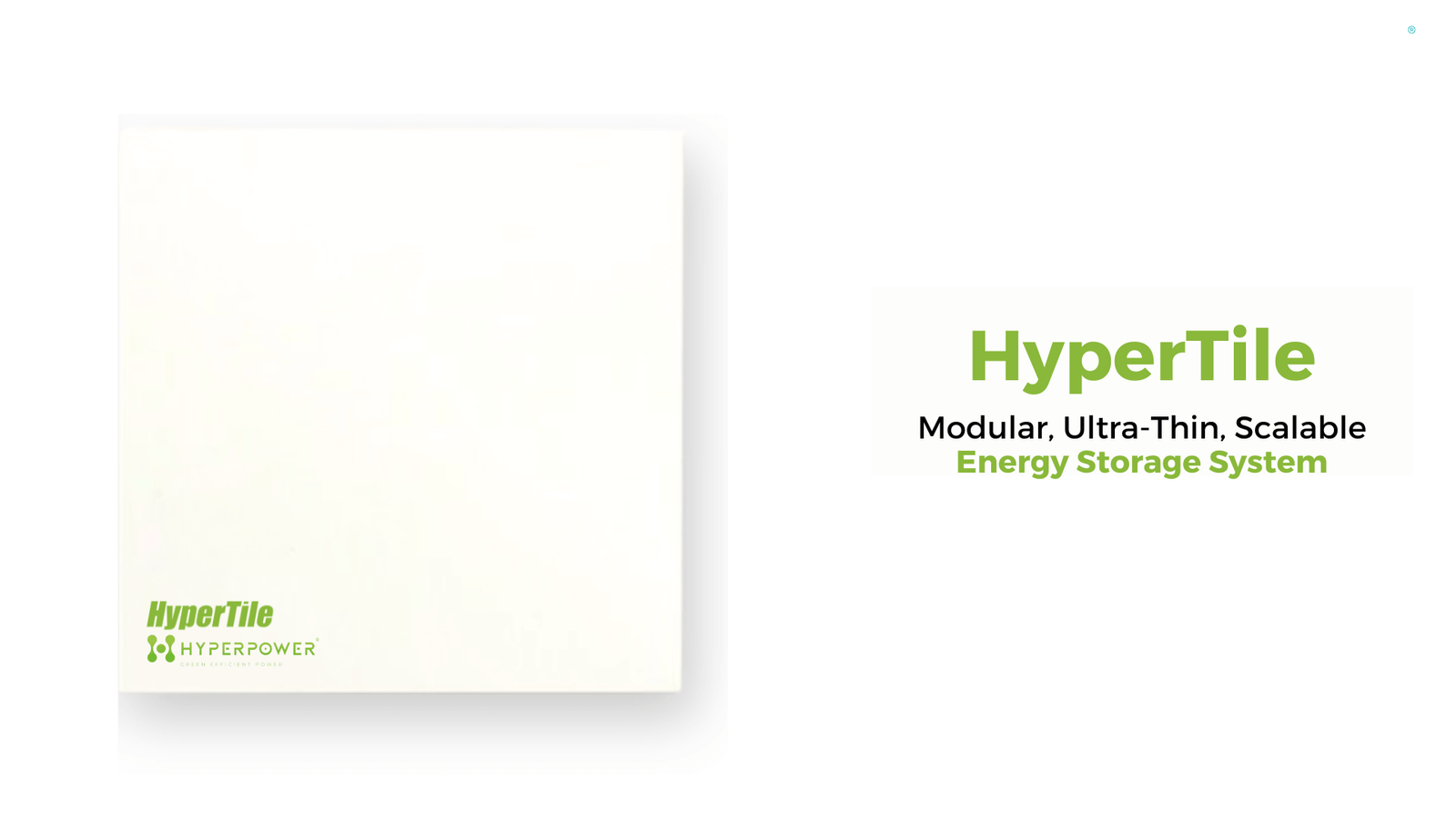 Ultra-thin 100VDC 4kWh HyperTile energy storage module mounted on wall 