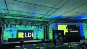 EcoVault APU-10K modular power unit displayed at LDI 2025 after winning sustainability recognition