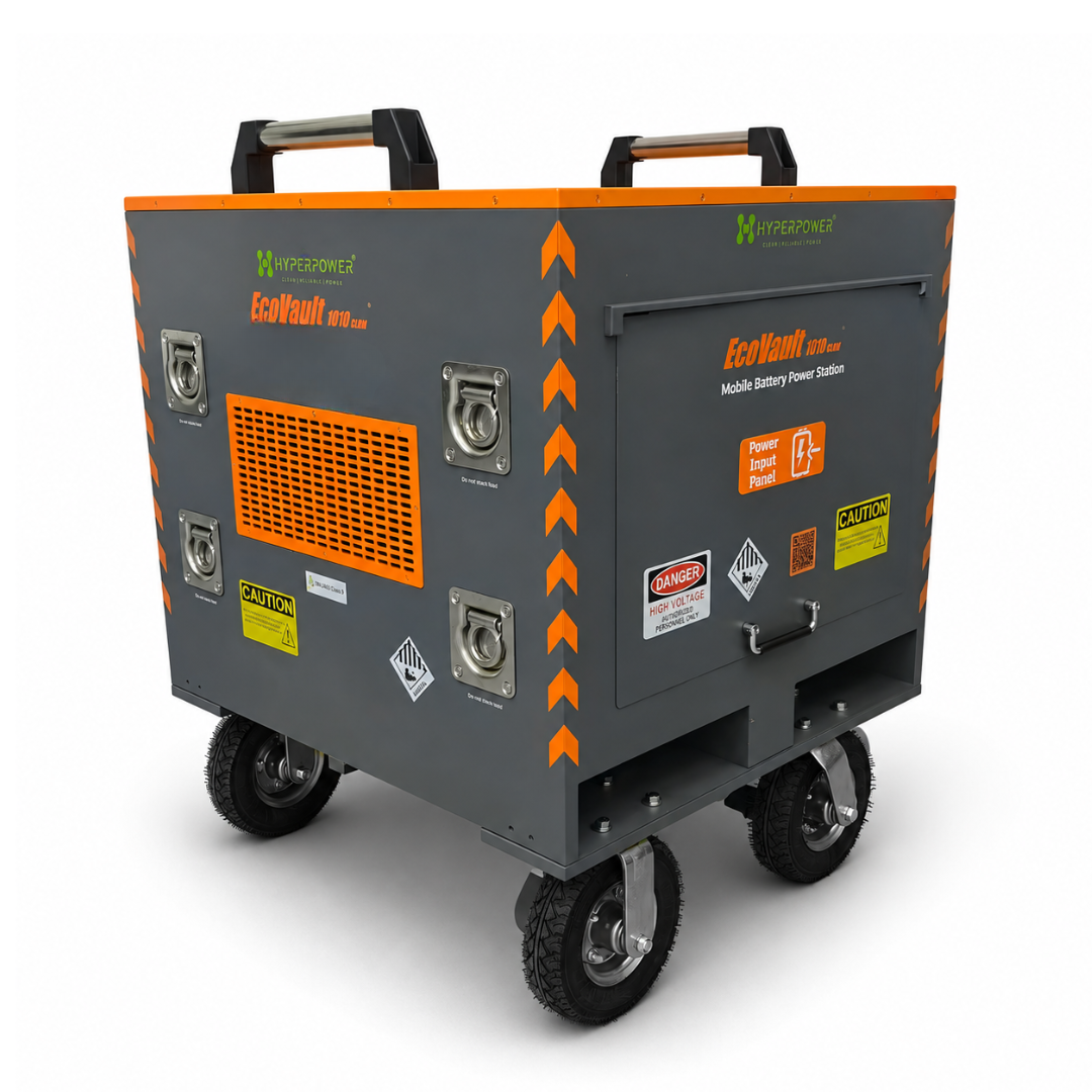 EcoVault 1010 CLRM mobile power station with heavy-duty wheels